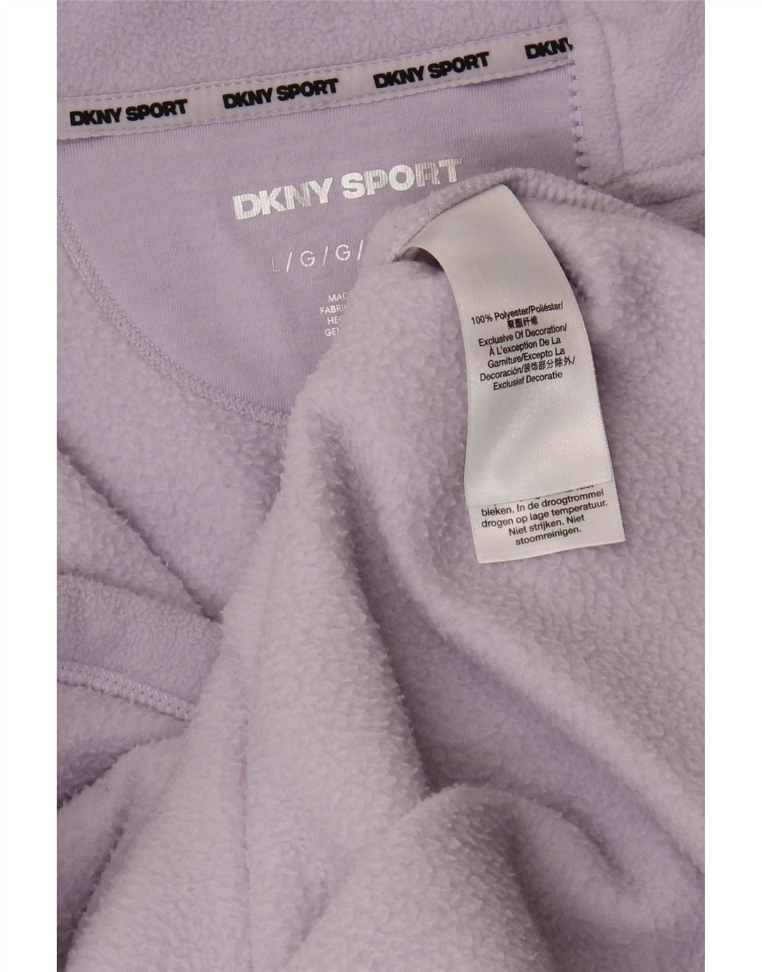 Женская флисовая куртка Dkny с графическим рисунком UK 16, большой фиолетовый полиэстер