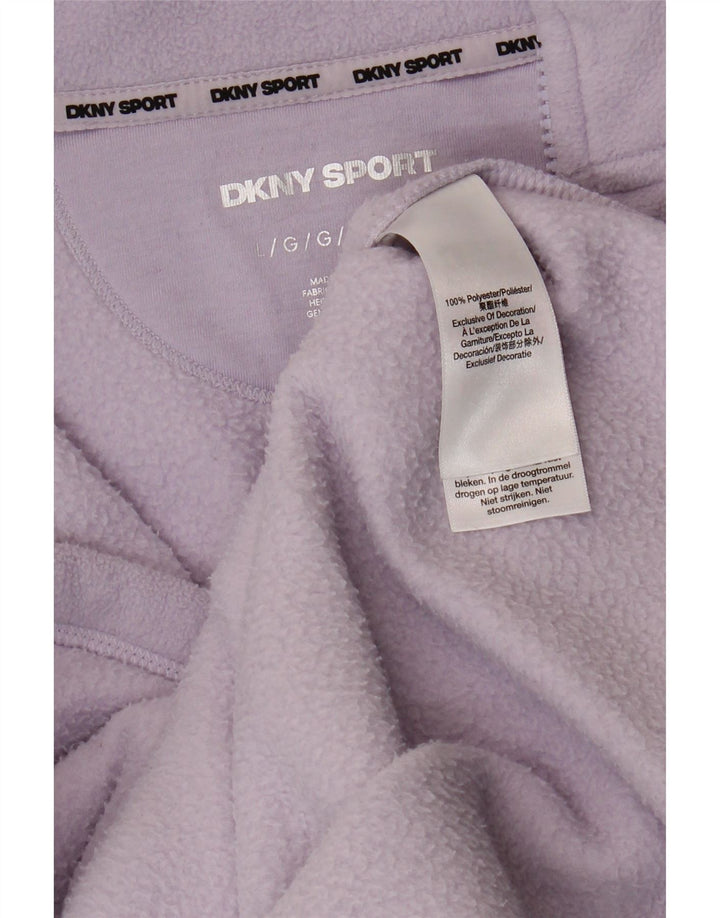 Женская флисовая куртка Dkny с графическим рисунком UK 16, большой фиолетовый полиэстер