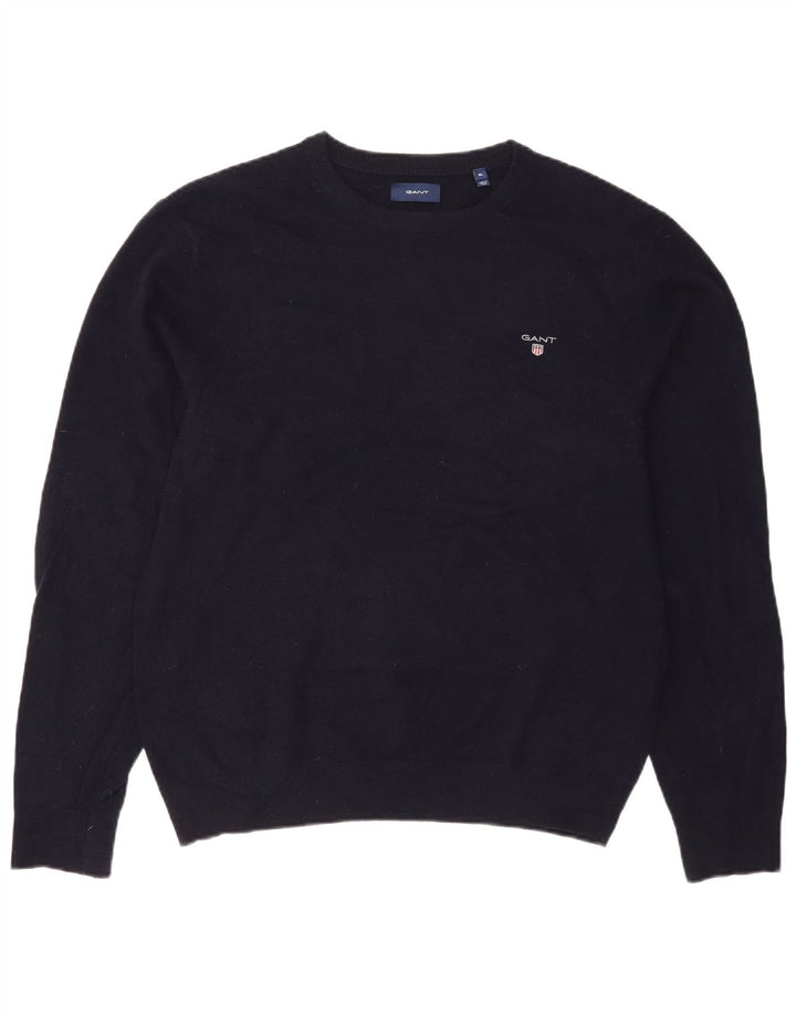 Мужской свитер с вырезом лодочкой Gant XL, темно-синий, шерсть