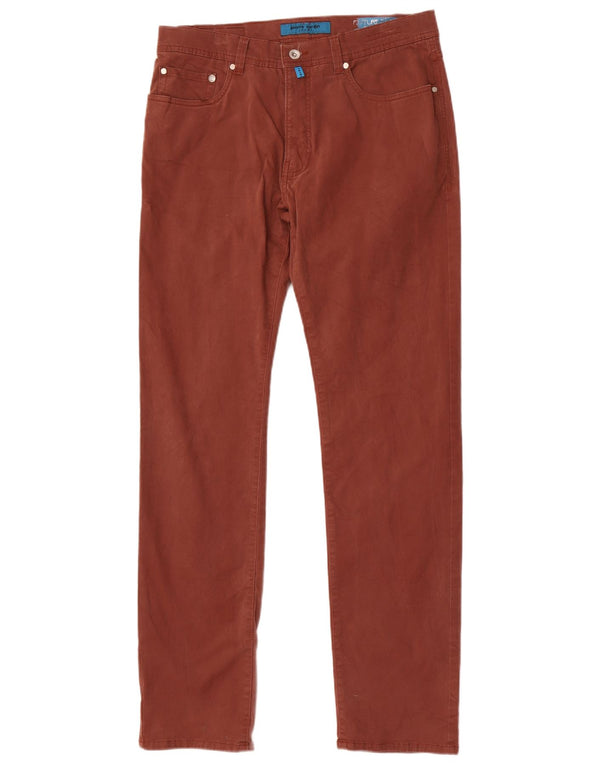 Мужские прямые повседневные брюки Pierre Cardin W34 L34, коричневые, хлопковые