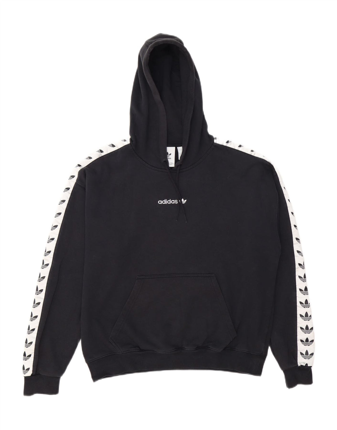 Мужской джемпер с капюшоном ADIDAS с рисунком, средний черный, хлопок с цветными блоками