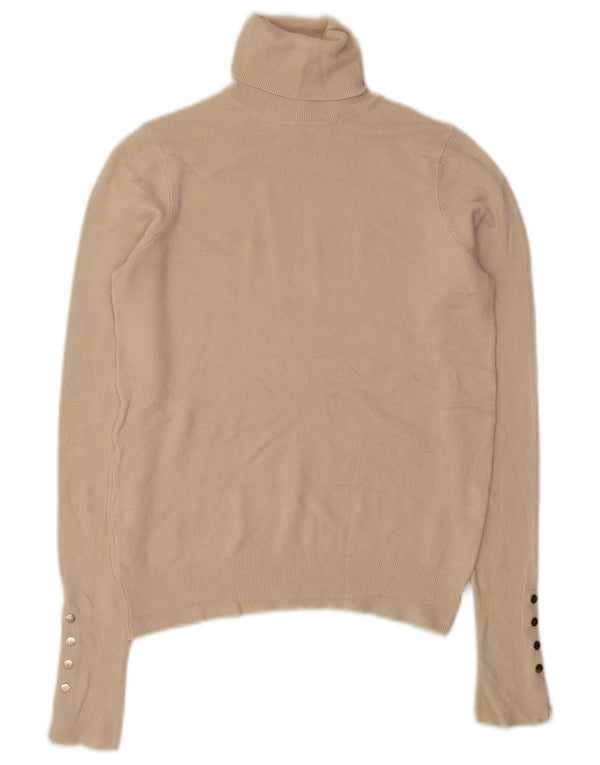 Zara Womens Roll Neck Jumper Sweater UK 10 Small Beige