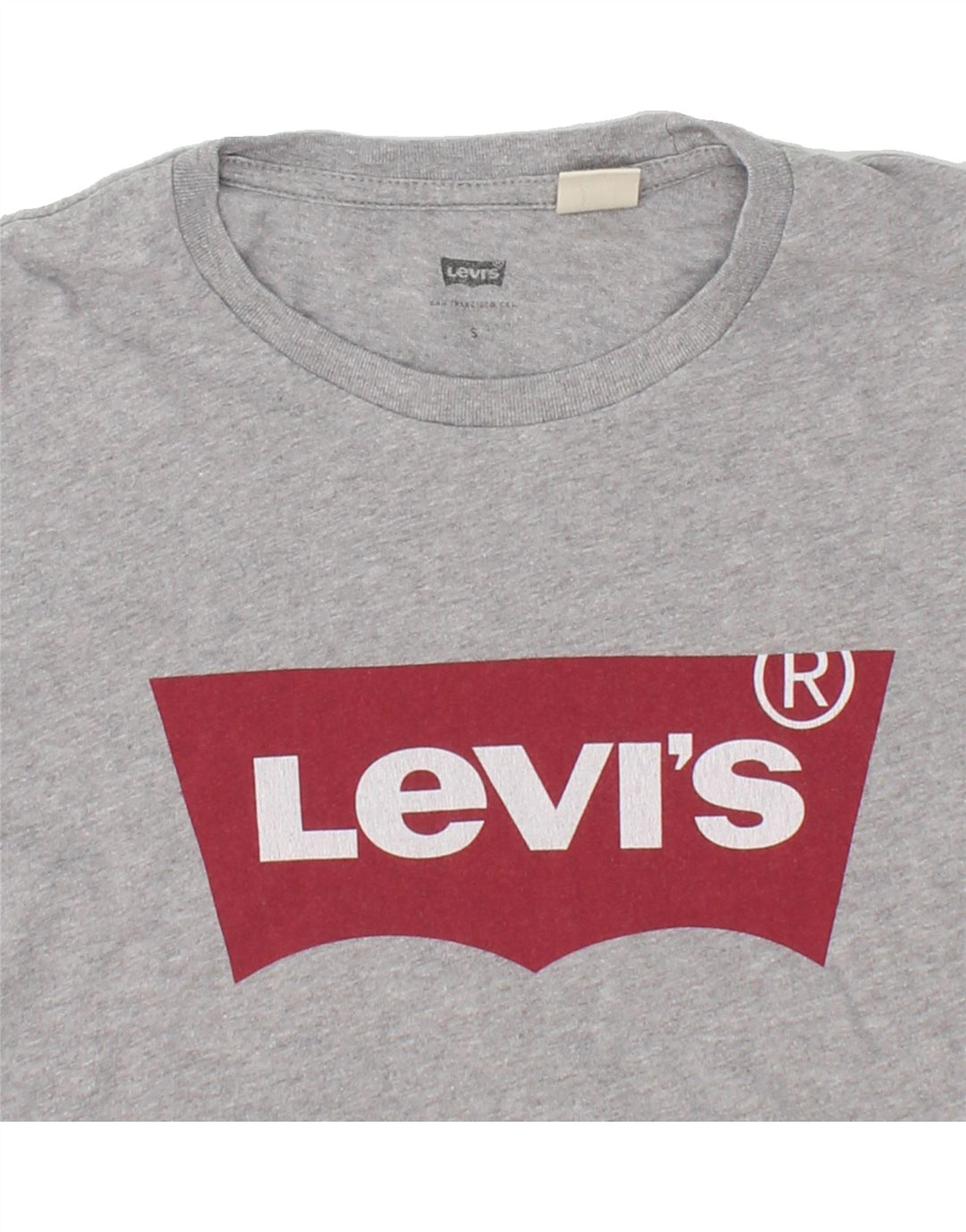 LEVI'S Mens Graphic T-Shirt Top Small Grey Cotton Vintage Levi's and Second-Hand Levi's from Messina Hembry 