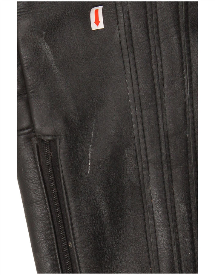 ВИНТАЖНЫЕ Мужские кожаные брюки Moto Racer IT 52, большие W32 L27, черные кожаные