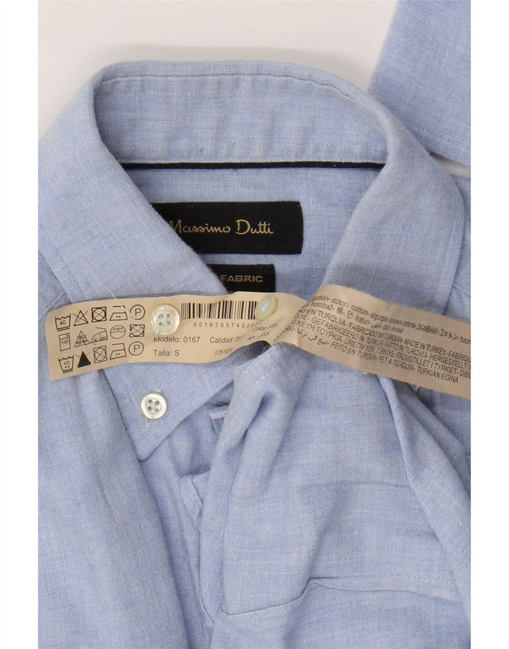 Мужская рубашка Massimo Dutti, маленькая синяя, хлопок