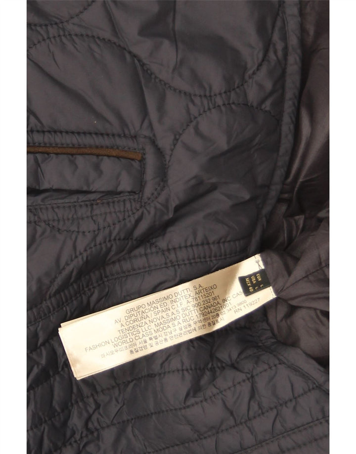 Мужская стеганая куртка Massimo Dutti UK 40, большая темно-синяя, нейлон