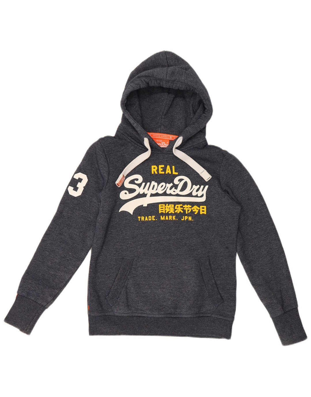 Мужской джемпер с капюшоном Superdry, темно-синий, хлопковый, с рисунком