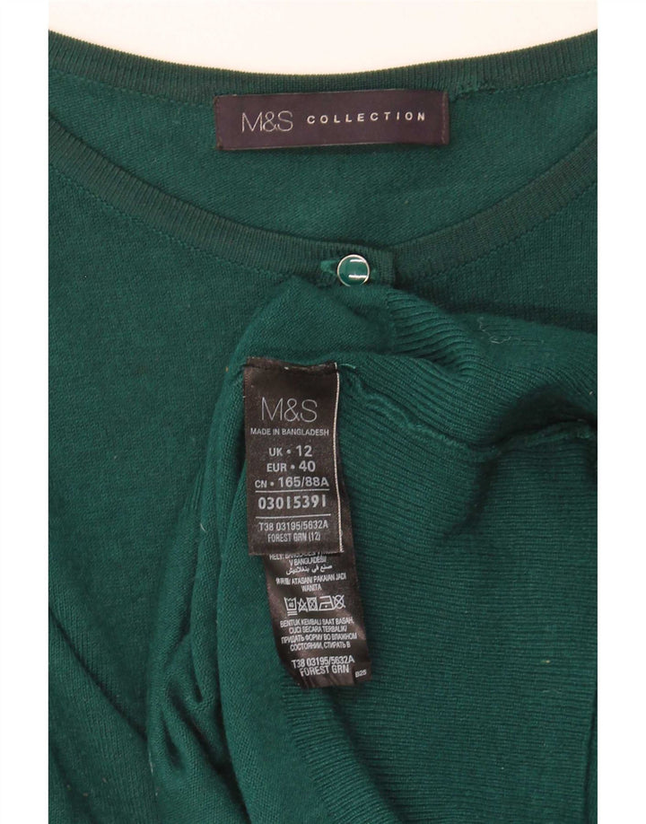 Женский кардиган Marks & Spencer UK 12, средний зеленый вискоза