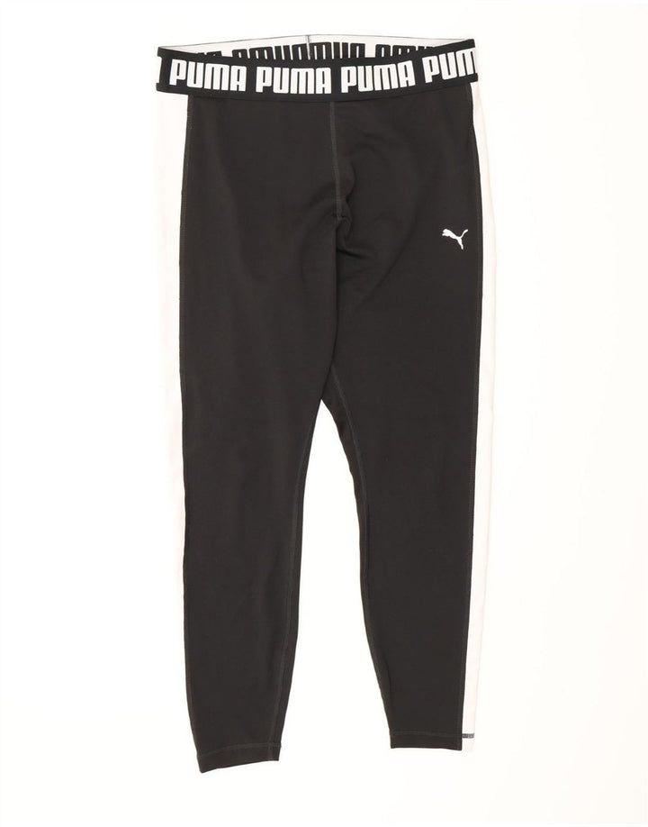Женские леггинсы с рисунком Puma UK 16, большие черные спортивные штаны из полиэстера