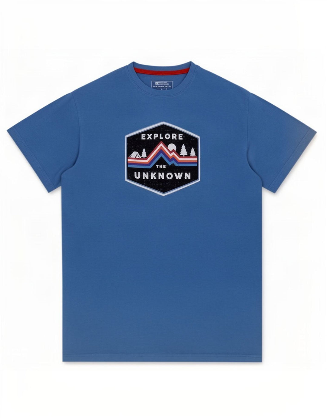 Мужская футболка с графическим рисунком Mountain Warehouse, хлопковый топ среднего синего цвета
