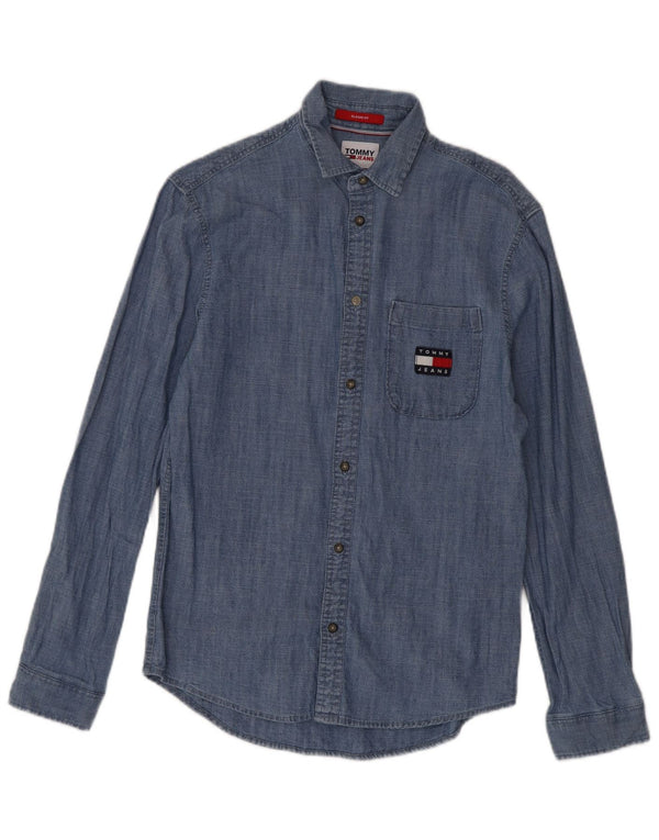 Мужская рубашка классического кроя Tommy Hilfiger XS, синяя, хлопок