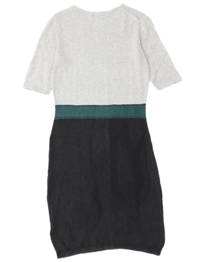 Женское платье-джемпер с короткими рукавами HOBBS, Великобритания, 10 шт., маленькое серое, шелковое с цветными блоками