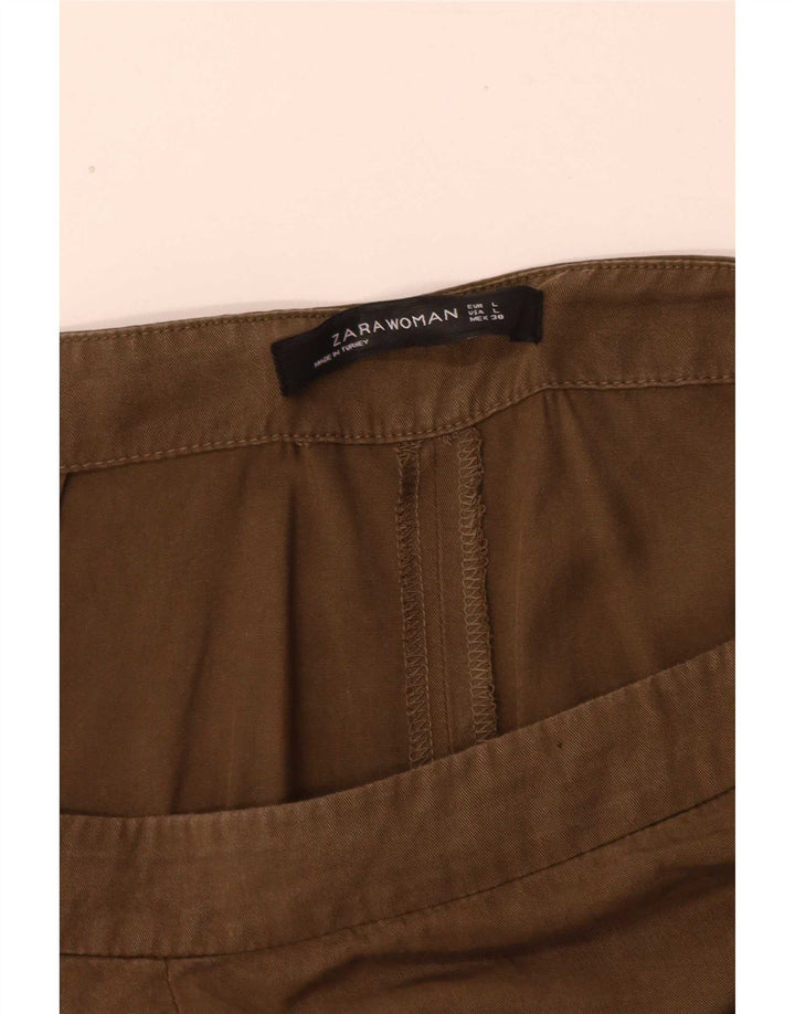 Женские капри Zara большие W32 L24 хаки