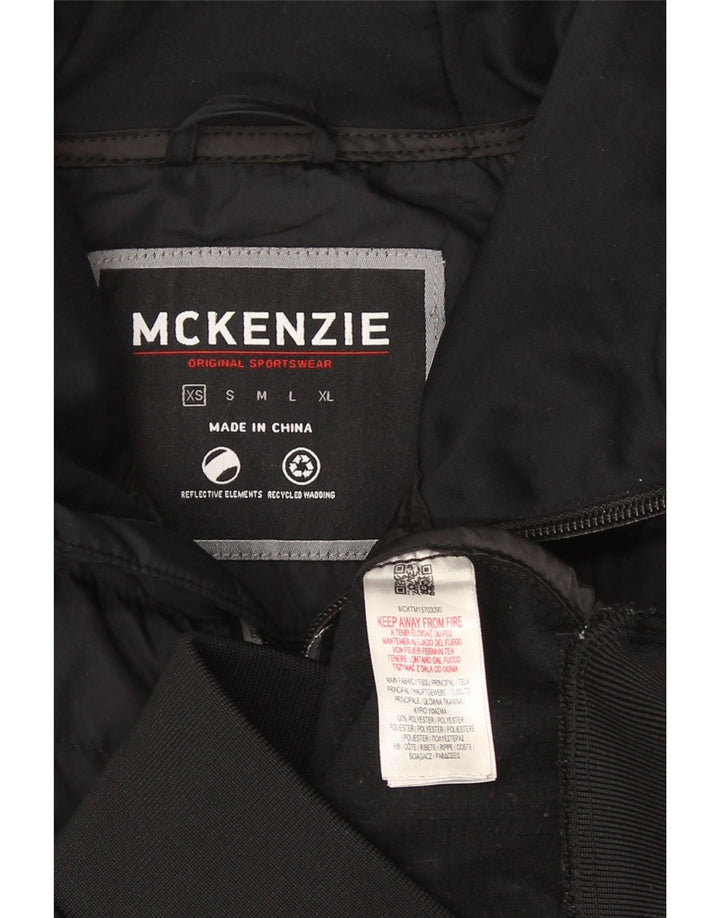 Mckenzie Мужской свитер с капюшоном на молнии XS, черный полиэстер с цветными блоками