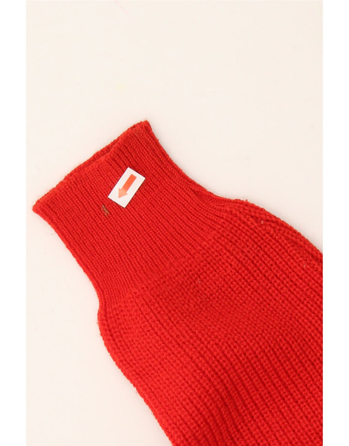 VINTAGE Womens Crew Neck Jumper Sweater UK 12 Medium Red Colourblock Wool Vintage Vintage and Second-Hand Vintage from Messina Hembry 