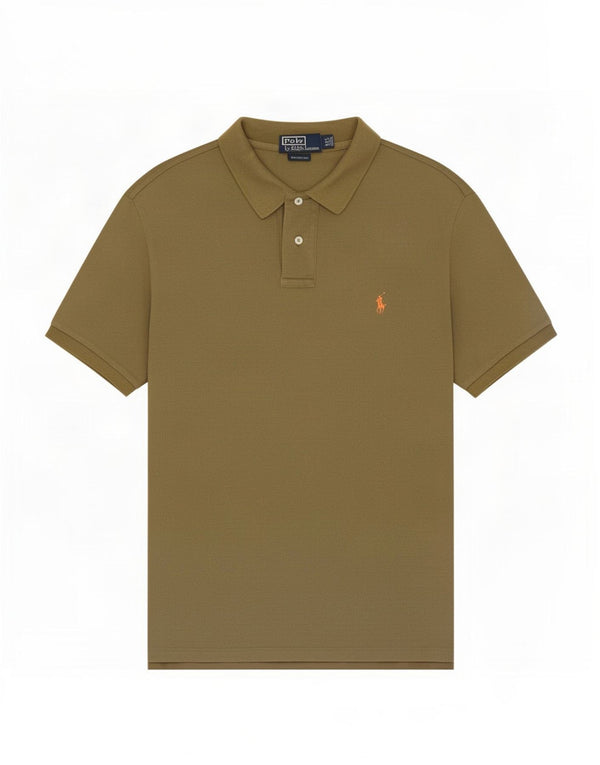 Мужская рубашка-поло на заказ Polo Ralph Lauren 2XL, хлопок цвета хаки