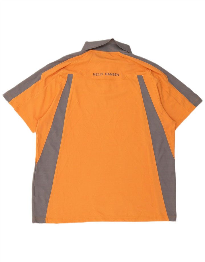 Мужская рубашка-поло Helly Hansen 2XL оранжевая, нейлон с цветными блоками