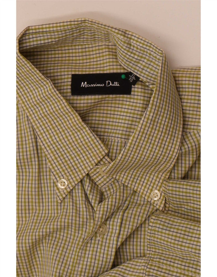 Мужская рубашка Massimo Dutti XL зеленая клетка