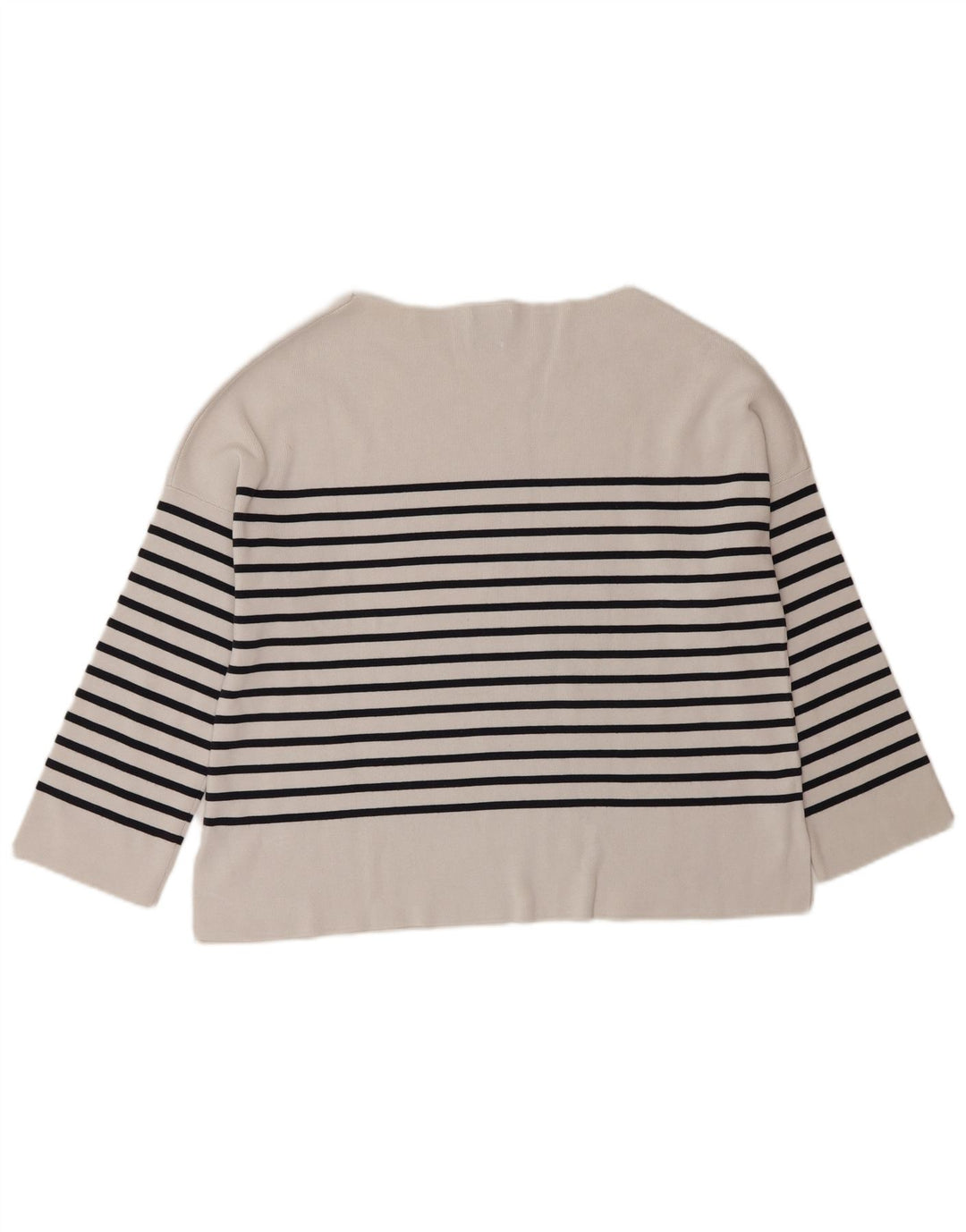 Женский оверсайз-топ Massimo Dutti с рукавом 3/4 UK 10, маленький белый в полоску