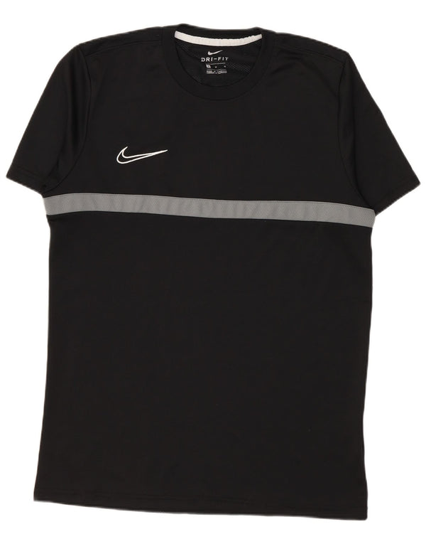 Мужская футболка Nike Dri Fit, средний черный полиэстер с цветными блоками