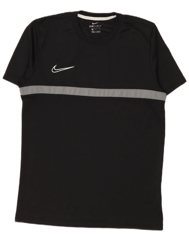 Мужская футболка Nike Dri Fit, средний черный полиэстер с цветными блоками
