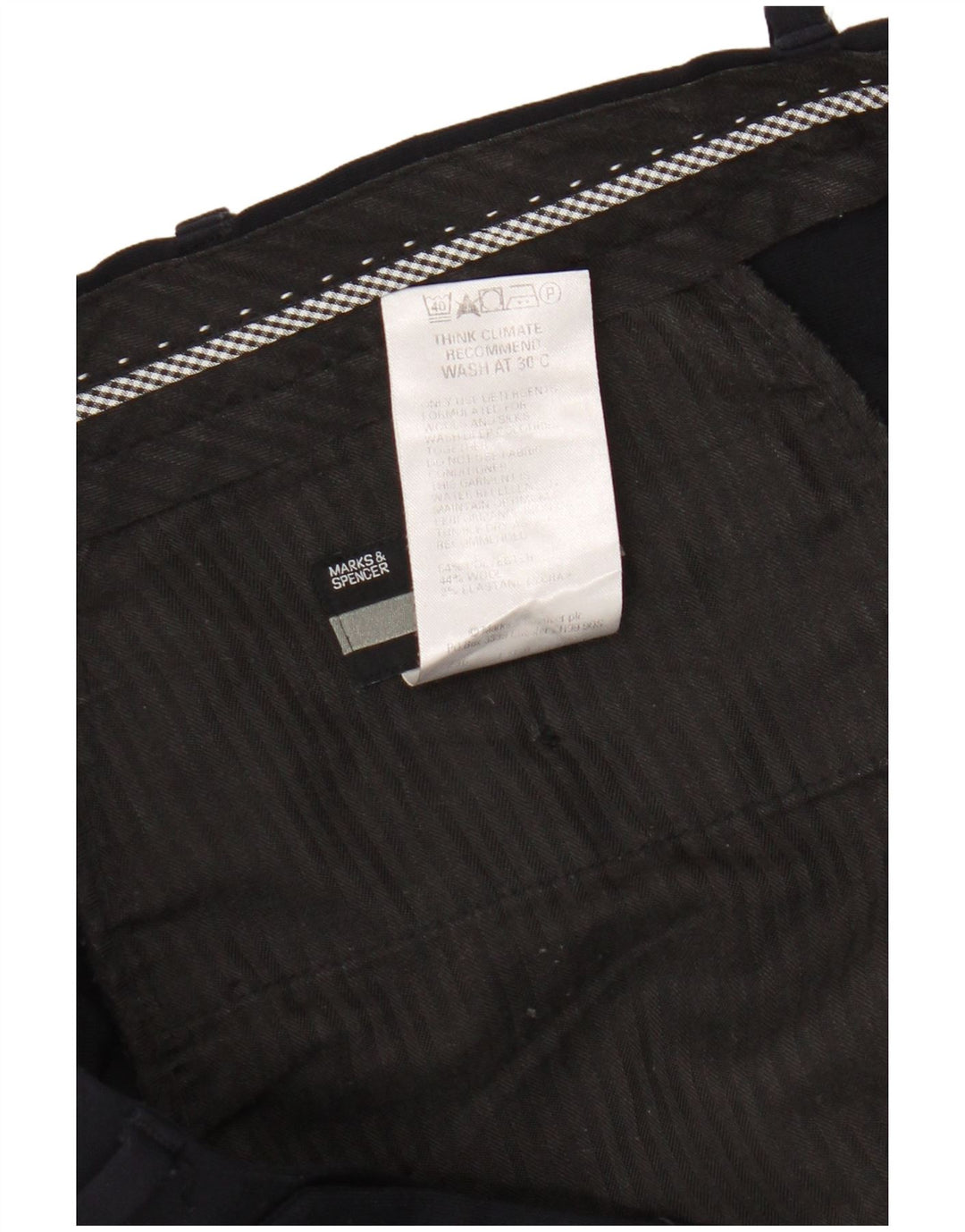 Мужские костюмные брюки Marks & Spencer W36 L33 темно-синие из полиэстера