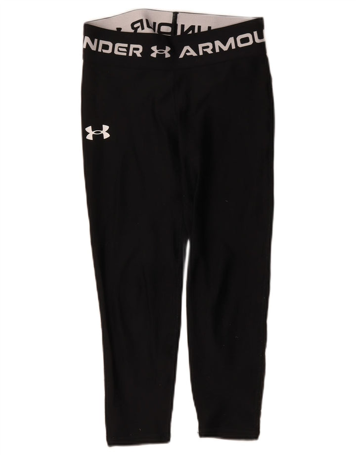 Леггинсы с рисунком Under Armour для девочек 9–10 лет, черный полиэстер