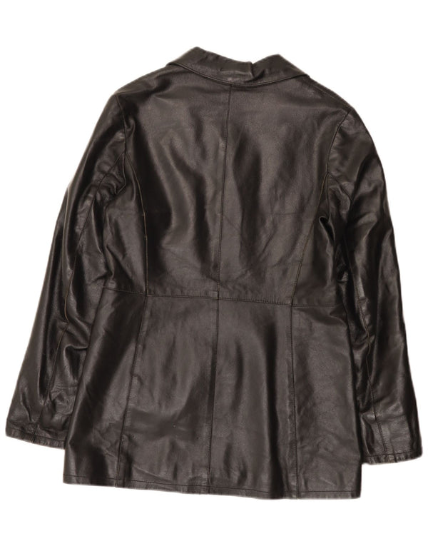 Винтажная женская кожаная куртка IT 42 Medium Black Leather