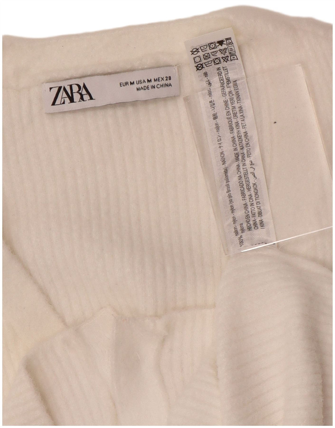 Женский укороченный кардиган Zara UK 12, средний белый нейлон