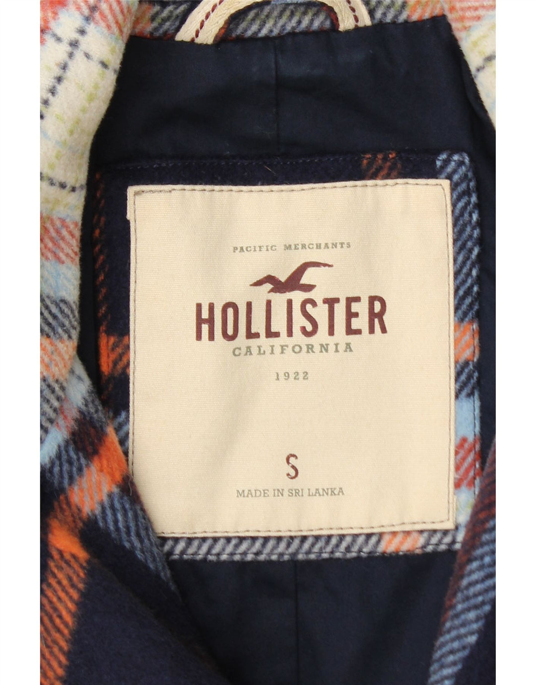 Женская укороченная куртка-бомбер Hollister UK 10, маленькая темно-синяя шерстяная клетка в клетку