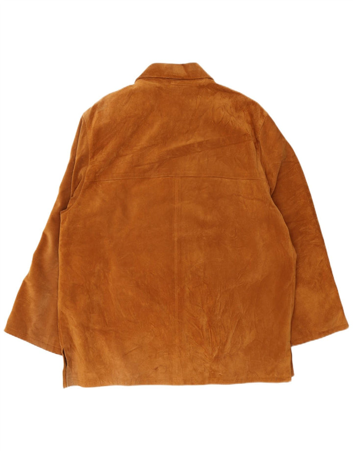 Винтажная мужская замшевая куртка UK 42 XL бежевая кожаная