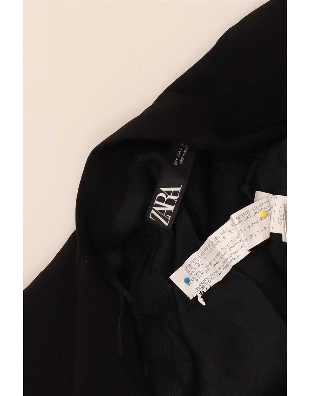 Женский открытый пиджак Zara UK 10, маленький, черный, полиэстер