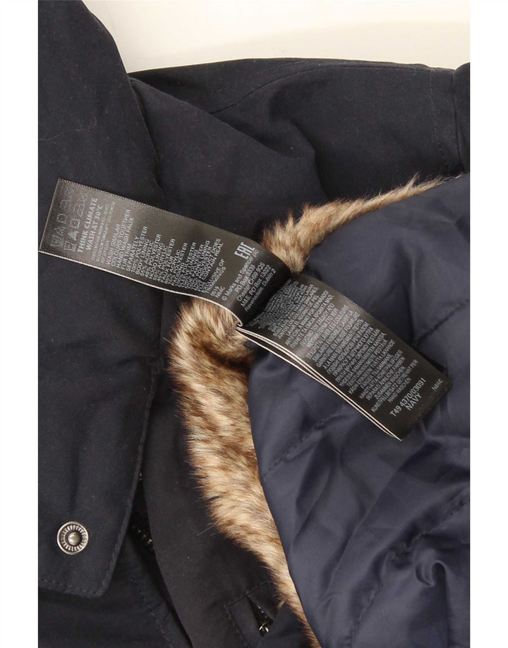 Женская парка с капюшоном Marks & Spencer UK 20 3XL Темно-синий полиэстер