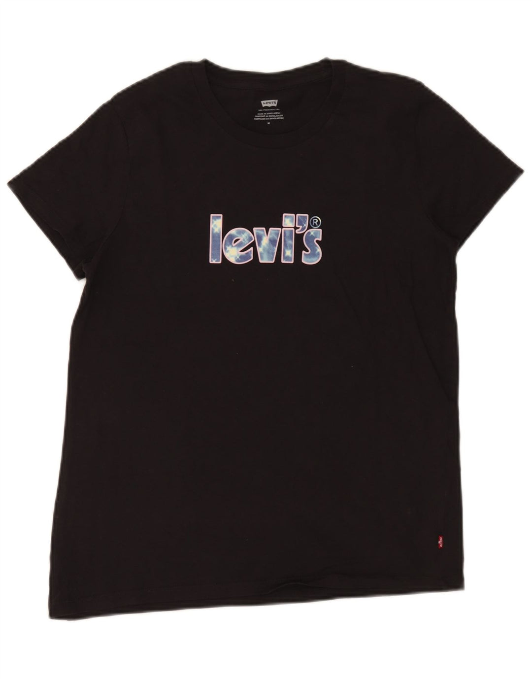 Женская футболка с рисунком Levi's Top UK 12, средний черный хлопок