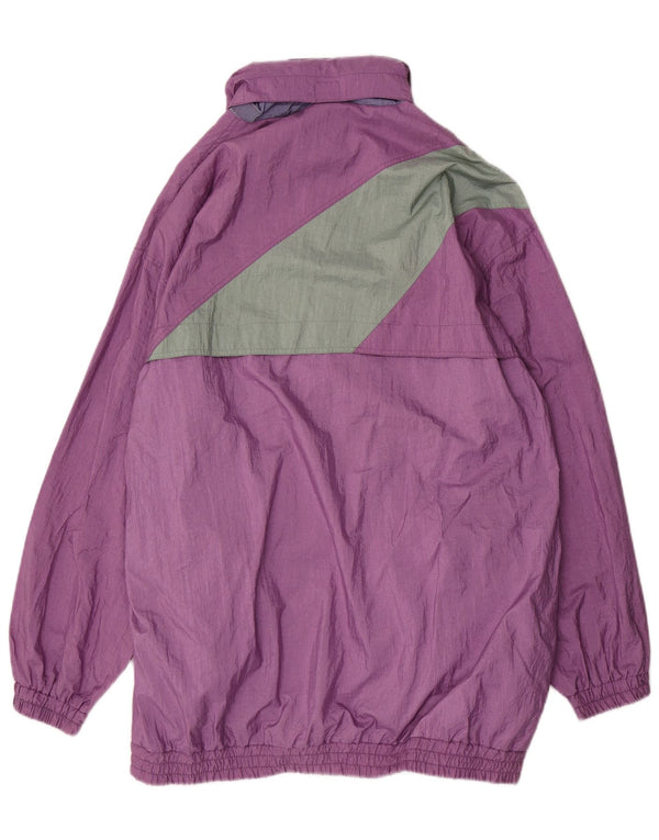 Мужской плащ свободного покроя VINTAGE UK 38, средний фиолетовый, полиамид с цветными блоками