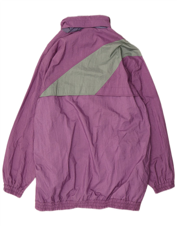 Мужской плащ свободного покроя VINTAGE UK 38, средний фиолетовый, полиамид с цветными блоками