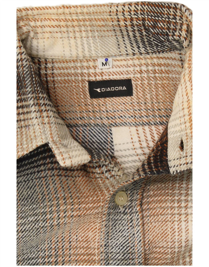 Мужская фланелевая рубашка Diadora среднего коричневого цвета в клетку
