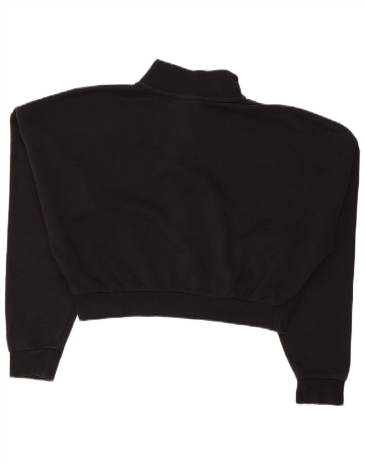 Женский укороченный свитер с воротником на молнии большого размера Nike UK 10, маленький черный