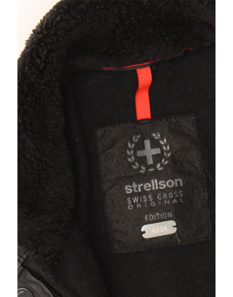 STRELLSON Mens Utility Jacket IT 48 Medium Black Cotton Vintage Strellson and Second-Hand Strellson from Messina Hembry 