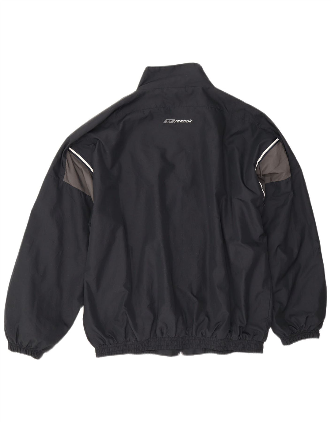 Мужской спортивный костюм свободного кроя Reebok, верхняя куртка среднего черного цвета с цветными блоками