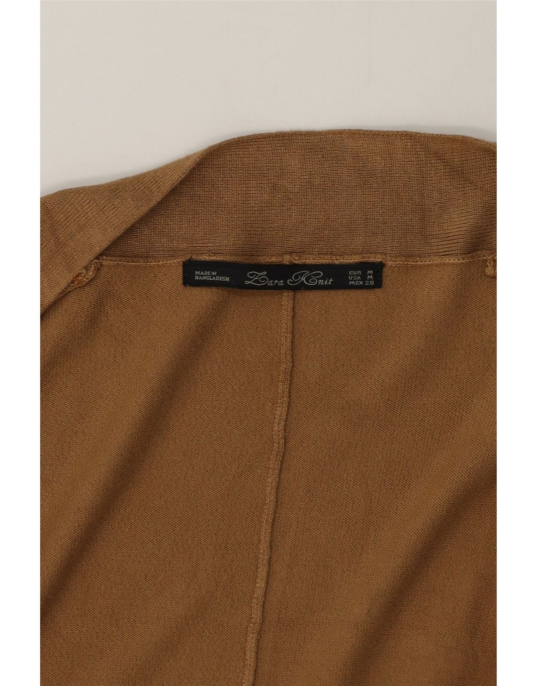 Женский свободный кардиган с открытым кардиганом Zara UK 14, средний коричневый цвет