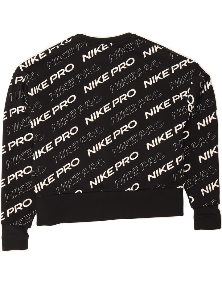 NIKE Womens Dri Fit Oversized Graphic Sweatshirt Jumper UK 10 Small Black Vintage Nike and Second-Hand Nike from Messina Hembry 