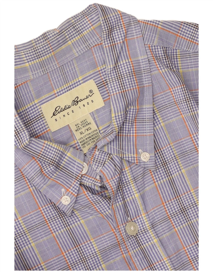 Мужская рубашка Eddie Bauer XL, синяя клетка, хлопок
