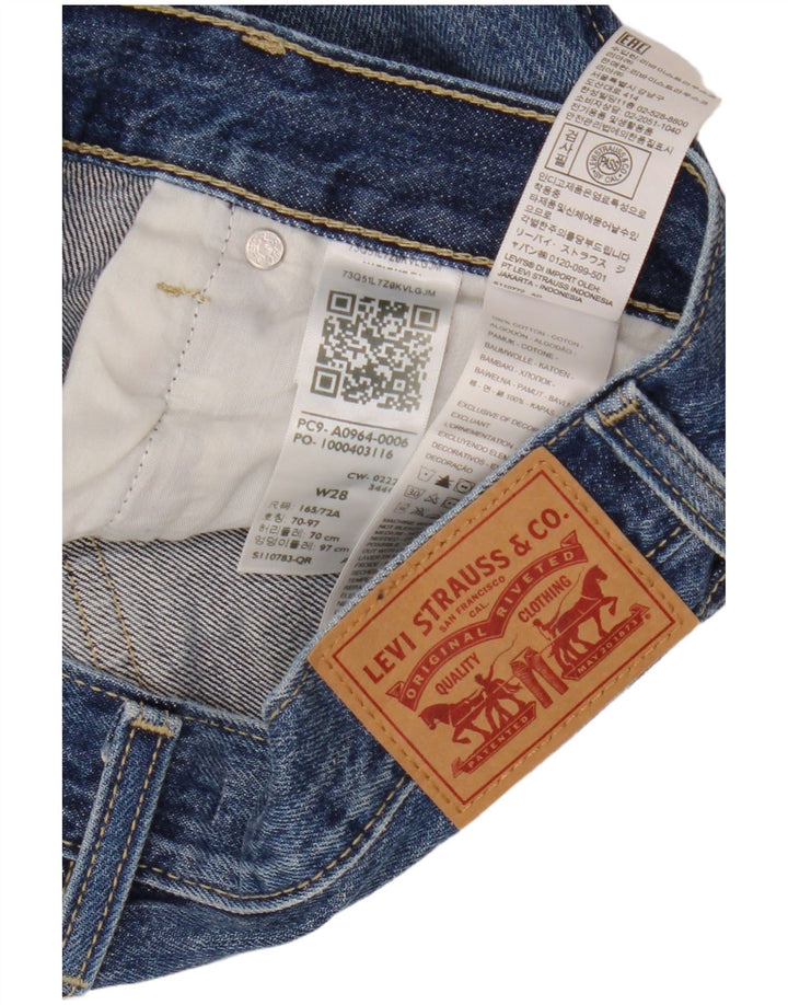 Женские потертые прямые джинсы LEVI'S Low Pro W28 L31, синий хлопок