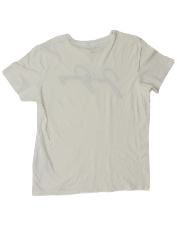 Мужская футболка с рисунком JACK & JONES стандартного кроя, маленький белый хлопковый топ