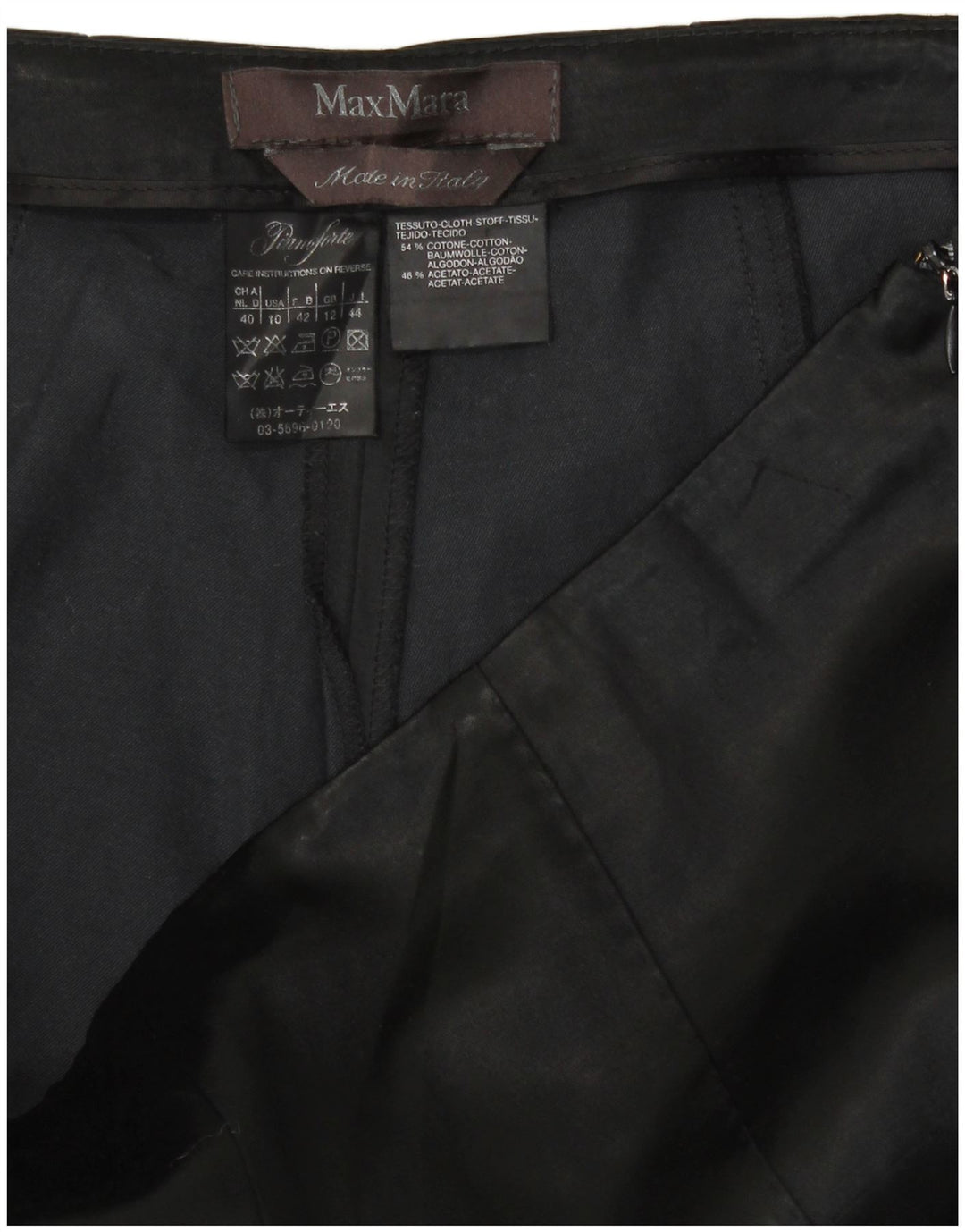 Женские укороченные брюки Max Mara UK 12 Medium W30 L23, черный хлопок