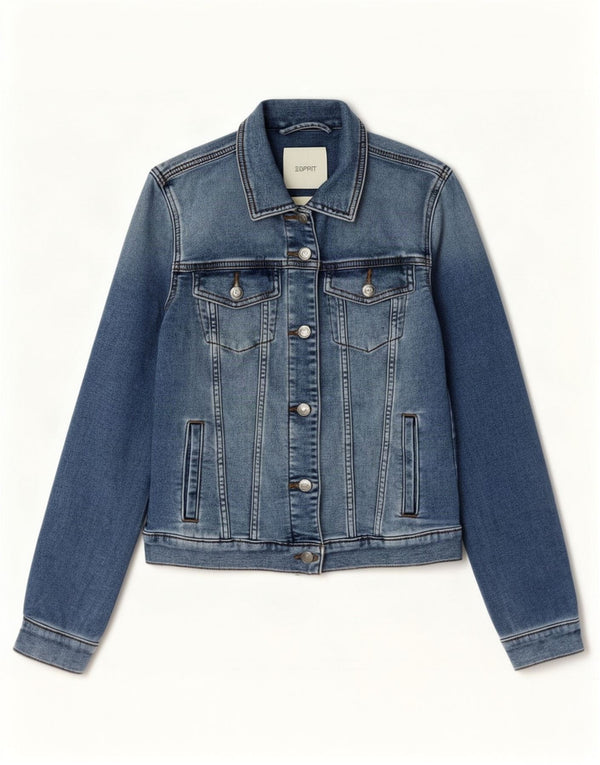 Женская джинсовая куртка Esprit UK 10, маленькая, синяя, хлопок
