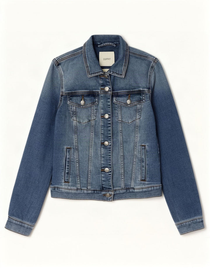 Женская джинсовая куртка Esprit UK 10, маленькая, синяя, хлопок
