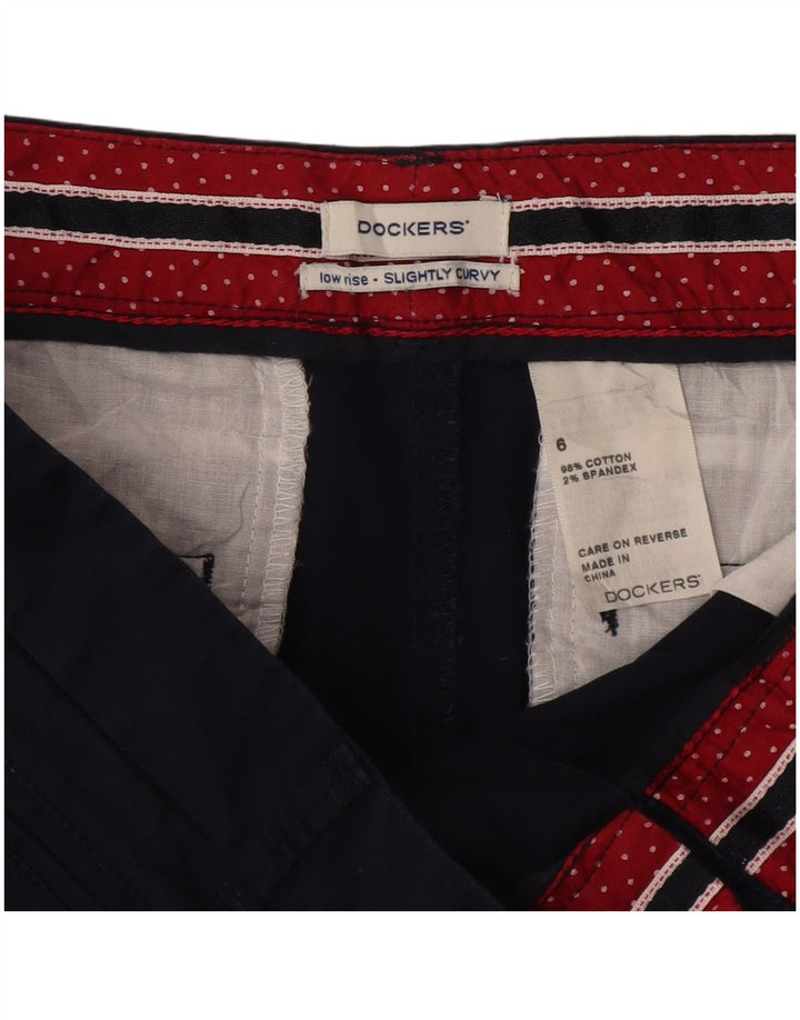 Женские шорты чинос DOCKERS слегка пышные, США 6, средние W30, темно-синие