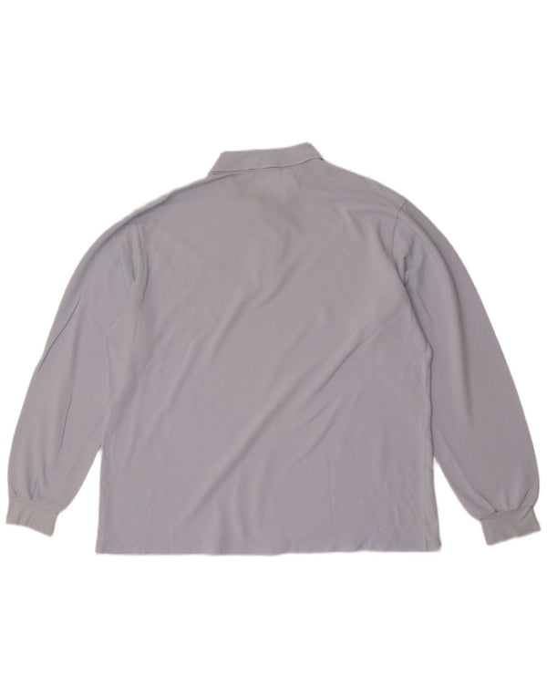 Мужская рубашка поло Lacoste с длинным рукавом, размер 6 XL, синяя, хлопок